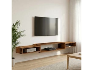 Meuble tv coloris marron 220 cm <strong></strong>  <strong></strong>