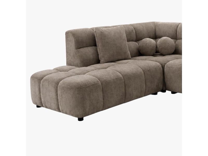  Canapé d'angle en tissu taupe - angle gauche  - Conforama D