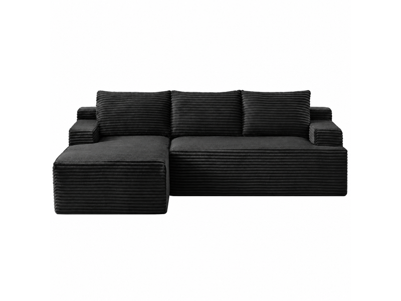  Canapé d’angle cloud en l modulable sans montage, gris foncé, 4 places, assise profonde  - Conforama A