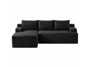 Canapé d’angle cloud en l modulable sans montage, gris foncé, 4 places, assise profonde