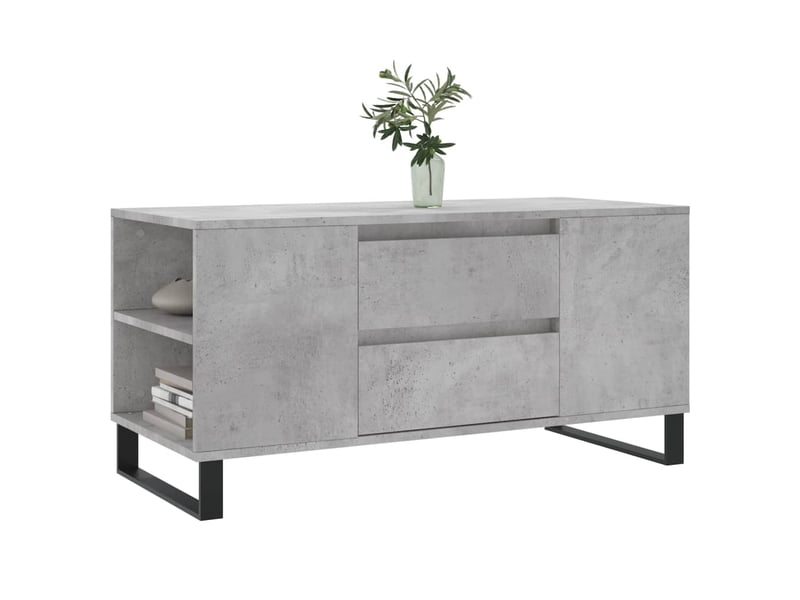  Table basse - table de salon - table à thé gris béton 102x44,5x50 cm bois d'ingénierie  - Conforama C