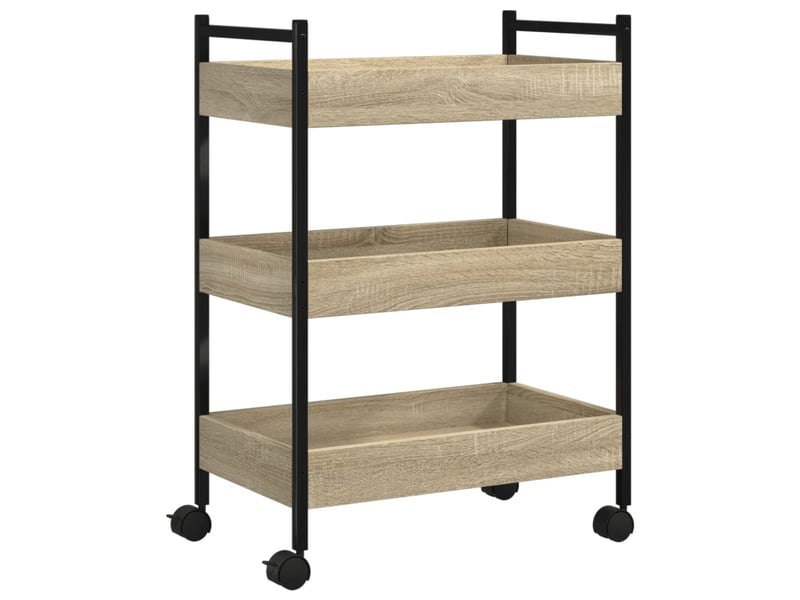  Desserte de cuisine, chariot de rangement chêne sonoma 50x30x70 cm bois d'ingénierie  - Conforama A