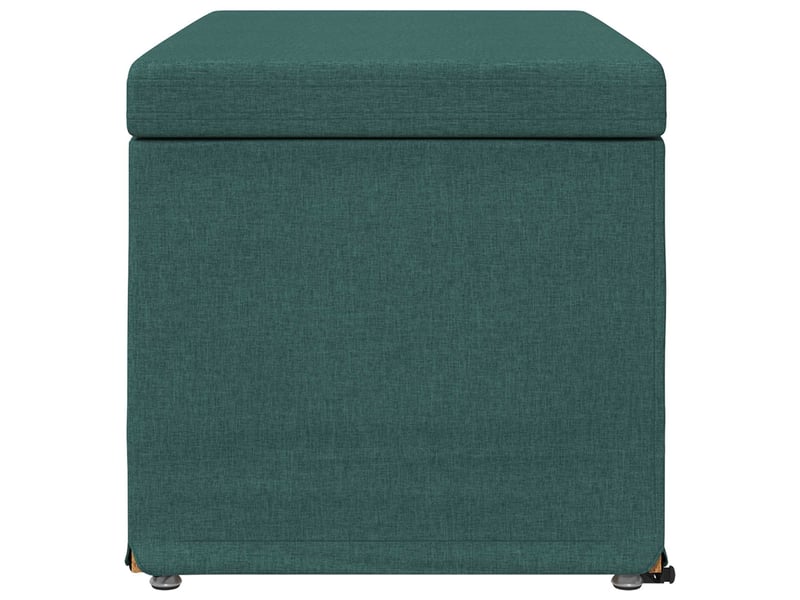  Tabouret bas, ottoman vert foncé 81x41x40 cm tissu et bois stratifié  - Conforama E