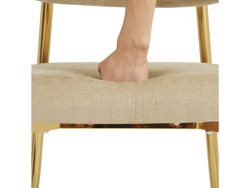  Lot de 6 chaises de salle à manger,51x50x81 cm,polyester,marron et doré  - Conforama E