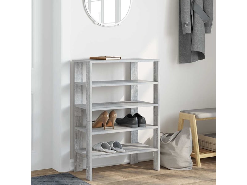  Meuble à chaussures, étagère à chaussures sonoma gris 61x32x87,5 cm bois ingénierie  - Conforama C