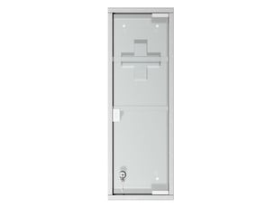 Armoire pharmacie acier inoxydable porte verre trempé, verrouillable, 3 compartiments, 20×12×58cm, argent