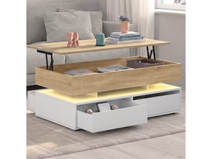Table basse coloris blanc <strong>ID MARKET</strong> <strong></strong>