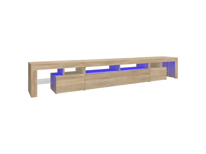  Meuble tv - banc tv - meuble de rangement avec lumières led chêne sonoma 260x36,5x40 cm  - Conforama A