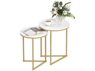 Table basse coloris doré PANGIVO - 45 cmx45 cm