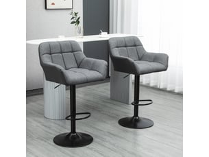 tabouret de bar assise réglable en hauteur  <strong>STILVORA</strong>  - gris hauteur d'assise 64 cm vendu Par paire