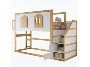 Lit mezzanine 90x200 cm <strong>OKWISH</strong>  <strong></strong> coloris bicolore