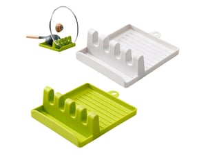 2 pièces porte-ustensiles - porte-cuillère - avec égouttoir - repose-cuillère pour comptoir - repose-cuillère - porte-couvercle de casserole - multicolour