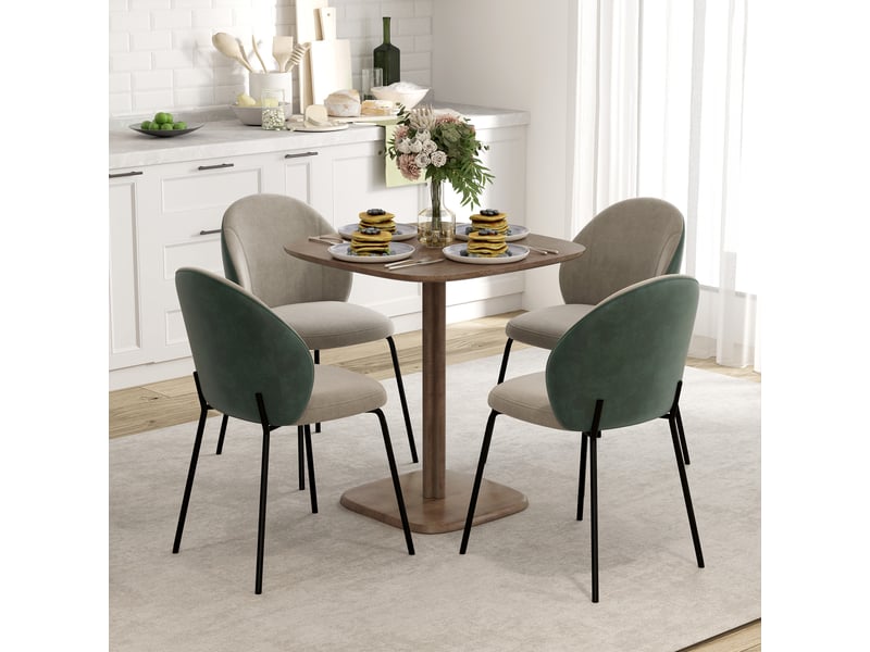  Table à manger pour 4 personne table de cuisine carrée style moderne avec plateau aspect bois, 70 x 70 cm, marron  - Conforama D