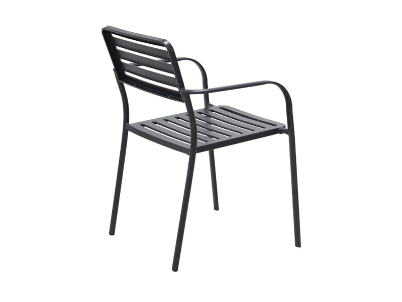  Lot de 2 fauteuils de jardin empilables en métal gris - baca  - Conforama D
