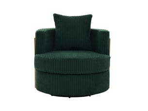 Fauteuil fixe pivotant  HAUSS SPOLE  Velours côtelé vert vendu A l'unité