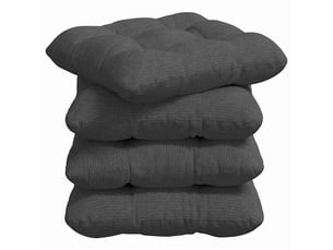 Lot de 4 coussins de siège, coussins décoratifs tissu en velours côtelé gris foncé cf59989