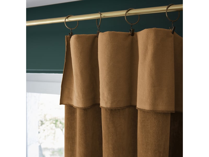  Rideau ajustable 140x270 cm velours de coton camel PD21321 - Conforama D