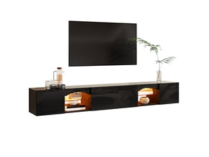 Meuble tv coloris noir 200 cm MAISENTIEL