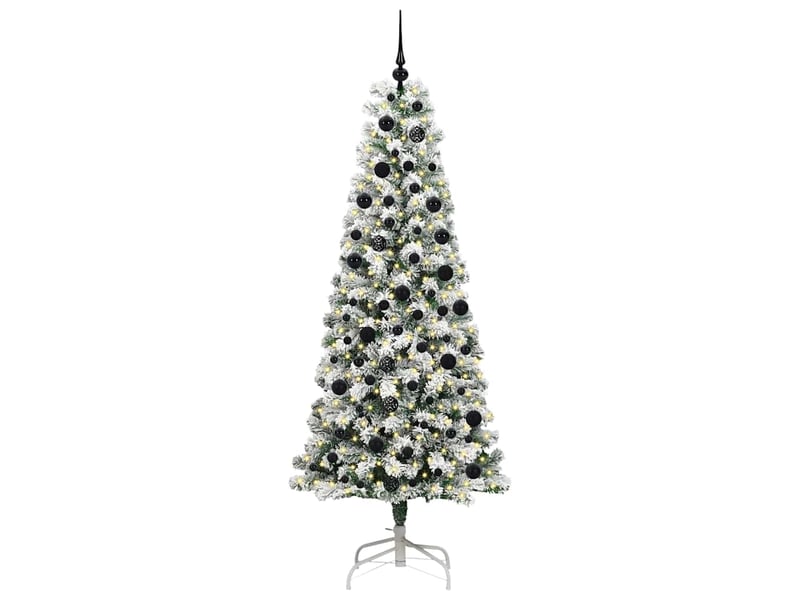  Sapin de noël, arbre de noël artificiel à branches articulées vert et blanc cf61114  - Conforama C