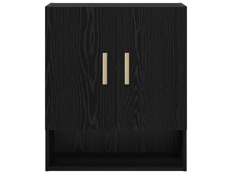  Meuble mural, rangement salon 60 x 31 x 70 cm bois d'ingénierie chêne noir shl9573  - Conforama E