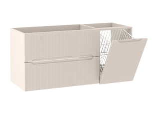 Meuble sous vasque suspendu avec panier à linge 2t novo l.120 cm cachemire mat