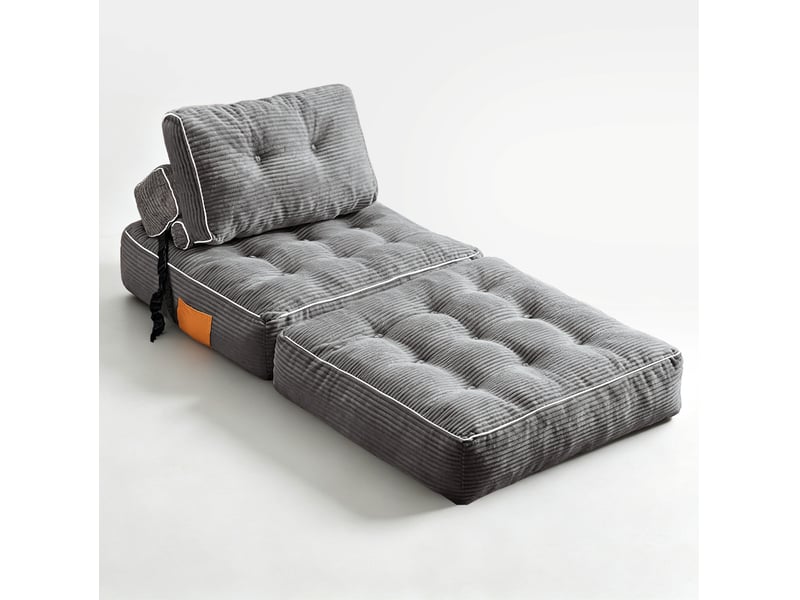  Fauteuil-lit convertible pliant 95x90x65 cm gris sans matelas  - Conforama A