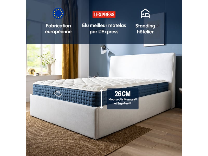  Pack confort premium - matelas 90x190x26cm jade et surmatelas 5cm cloud - le repos réparateur Pack Confort premium - Conforama C