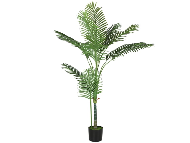  Plante artificielle intérieure 150 cm, palmier arbre artificiel avec pot en plastique et flocage, vert  - Conforama B