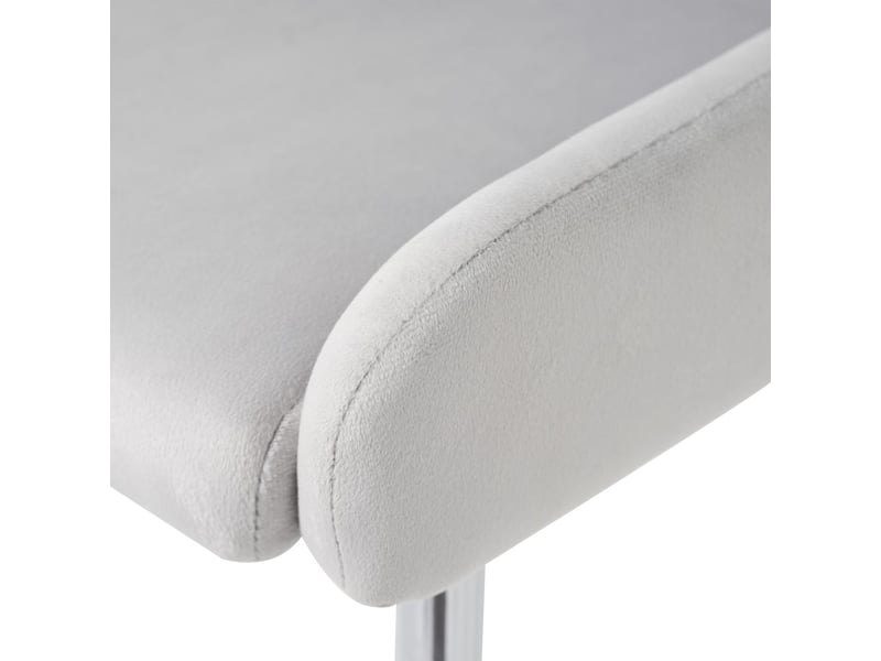  Chaise de salle à manger lot de 6 pièces chaise repas en velours cadre métal argenté soutien lombaire gris  - Conforama D