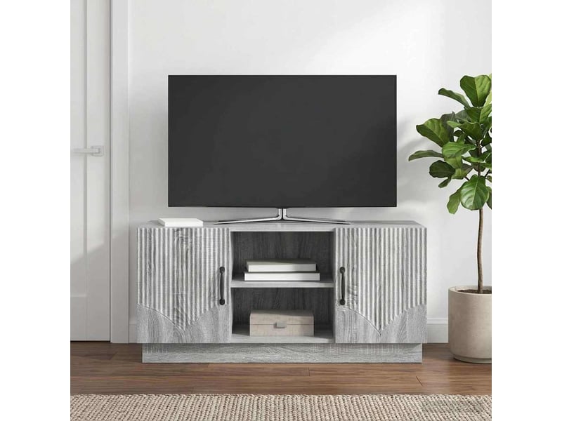  Meuble tv - banc tv - meuble de rangement 102 x 34,5 x 47 cm sonoma gris bois d'ingénierie  - Conforama B