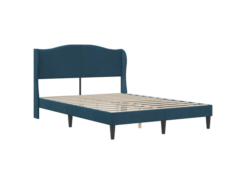  Lit double- lit adulte -  cadre de lit avec tête de lit bleu 120 x 200 cm velours  - Conforama B