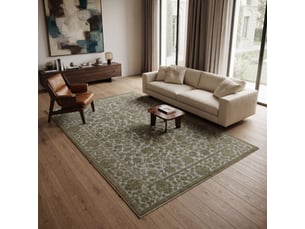 Tapis vintage oriental à relief vert 160x230