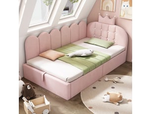 Lit coffre 90x200 cm GUTENT   coloris rose