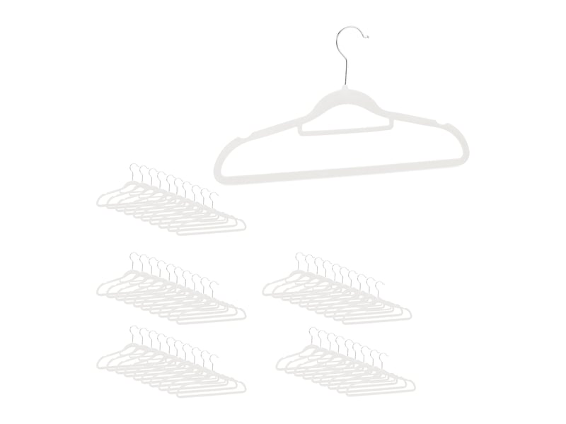  Lot de 10 cintres en velours noir multifonctions pour vêtements salon 22 x 41,5 x 0,3 cm en velours noir 13_0006377  - Conforama B