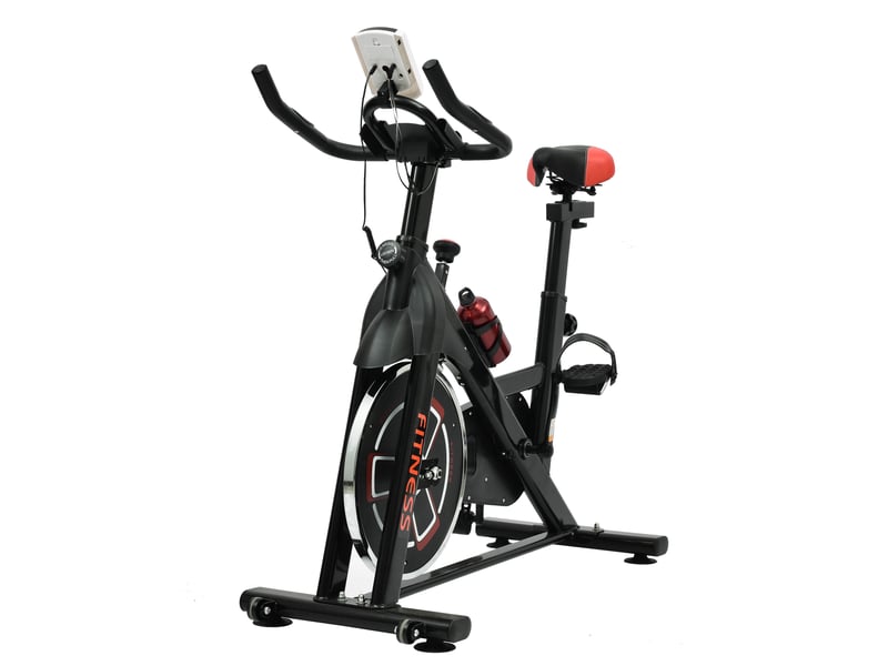  Vélo de Spinning Indoor avec Roue d’Inertie 10 kg, Écran LCD, Capteur de Pouls et Résistance Réglable  - Conforama C