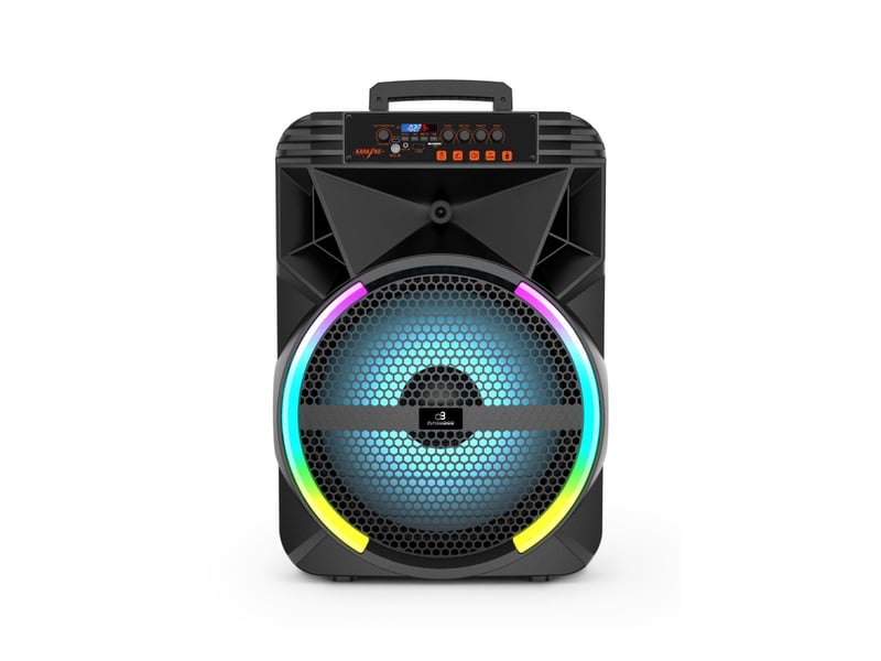  Dynabass - boomled x - enceinte karaoké portable - 2 micros et télécommande - bluetooth - led rgb  - Conforama C