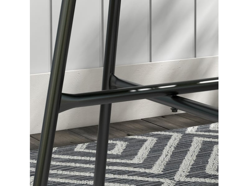  Table d'appoint de jardin 50 x 50 x 50 cm noire, résine tressée, verre trempé, style bohème extérieur  - Conforama D