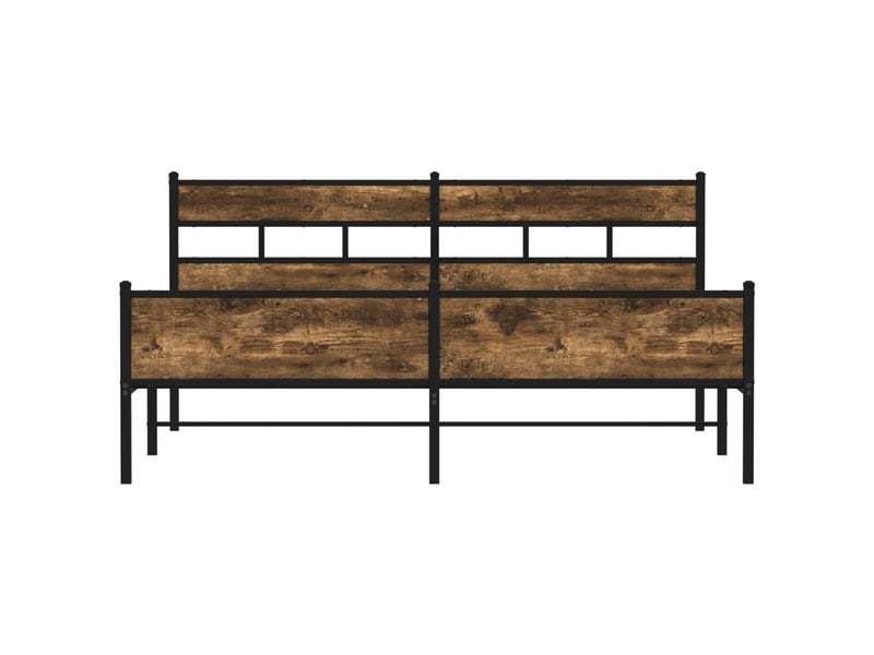  Lit double- lit adulte -  cadre de lit en métal sans matelas chêne fumé 200x200 cm  - Conforama C