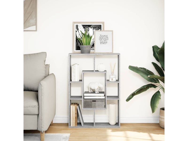  Bibliothèque, meuble de rangement salon sonoma gris 63x20x90 cm bois d'ingénierie  - Conforama C