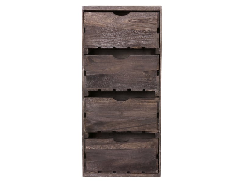 Commode hwc-c62, 4 tiroirs, 70x32x26cm - brun shabby - Conforama E