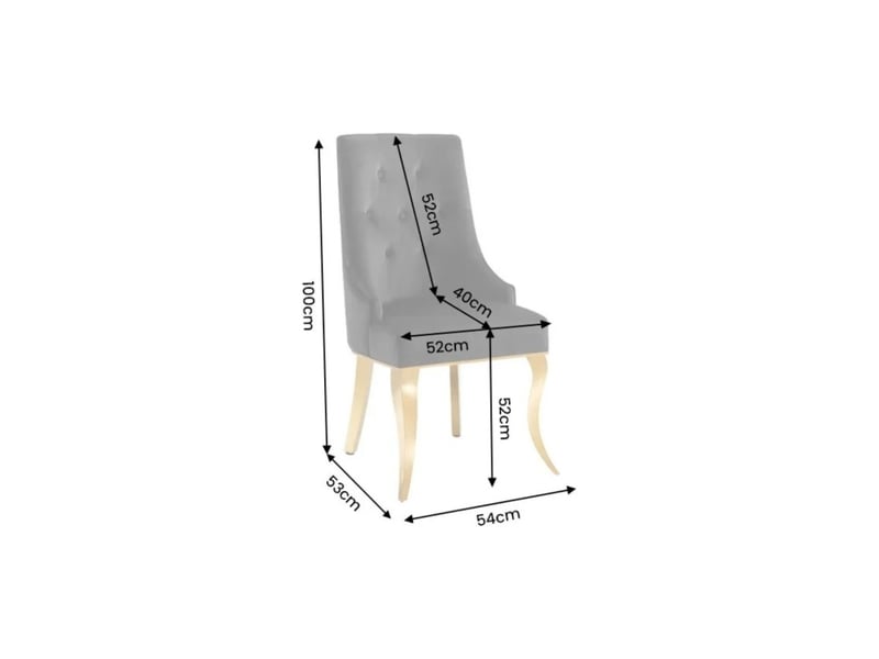  Lot de 2 chaises baroques velena en velours noir capitonné avec pieds dorés  - Conforama C
