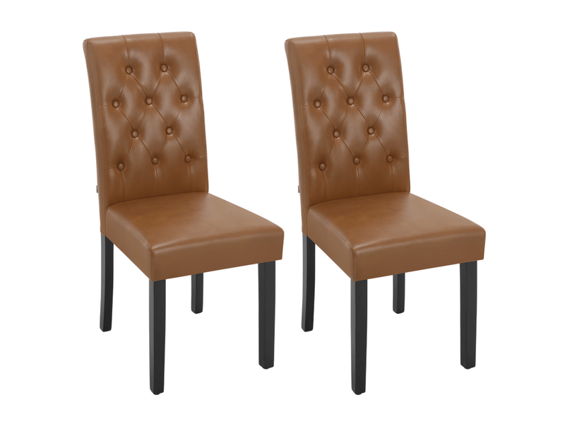  Chaise de salle à manger 49x99x42 cm dossier haut polyuréthane (pu) bois marron 2 pièces  - Conforama A