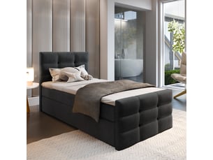 Lit avec rangement 90x200 cm <strong>MASSENO</strong>  <strong></strong> coloris noir