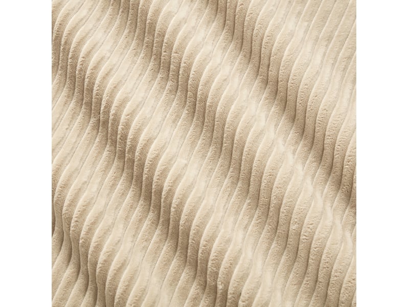  Canapé modulable 4 places en velours côtelé beige en u, assise profonde 74 cm, sans montage pour le salon  - Conforama D