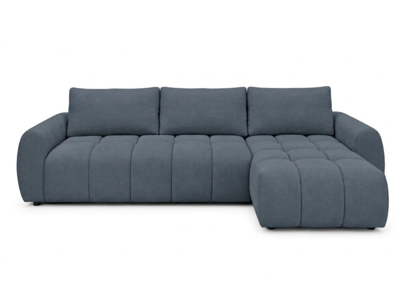  Bobochic canapé d'angle réversible convertible coffre fuji ouverture express tissu chiné bleu  réversible FUJI - Conforama A