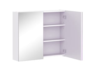 Armoire de toilette murale avec miroir et étagère réglable blanc 70 x 15 x 60 cm