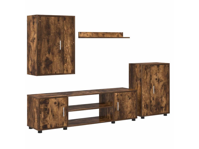  Ensemble meuble tv - banc tv - meuble de rangement chêne fumé bois d'ingénierie  - Conforama A