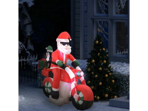 Père noël gonflable sur moto led ip44 160 cm