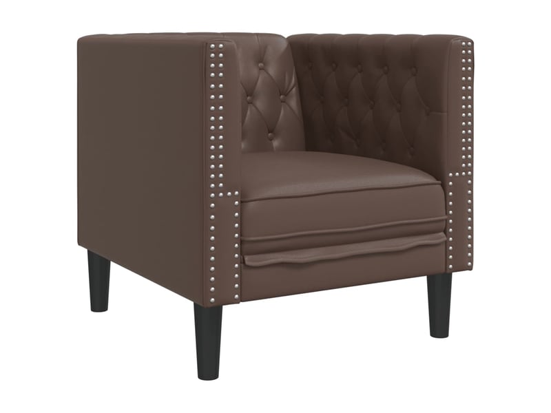 Vidaxl fauteuil chesterfield marron similicuir - Conforama A
