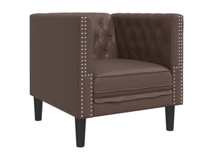Vidaxl fauteuil chesterfield marron similicuir
